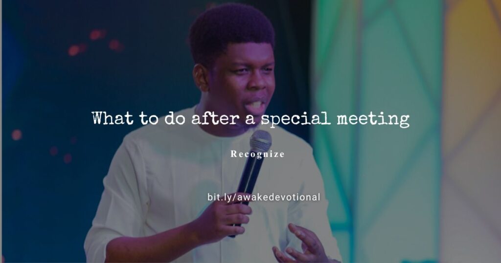 What to do after a special