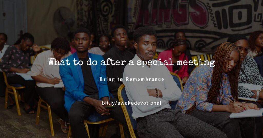 What to do after a special meeting 3